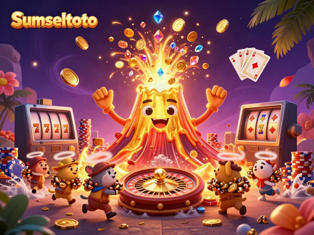 Experience the thrill of winning with sumseltoto in this vibrant casino-themed 3D illustration.